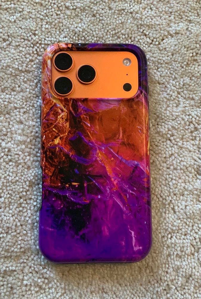 My VERY pretty new phone case with a printer version of an ametrine gem macro picture I took a few years ago