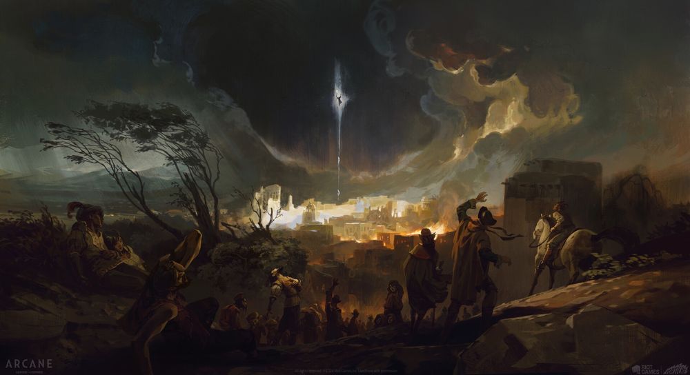 Scene depicting the Rune Wars from Heimerdinger’s flashback