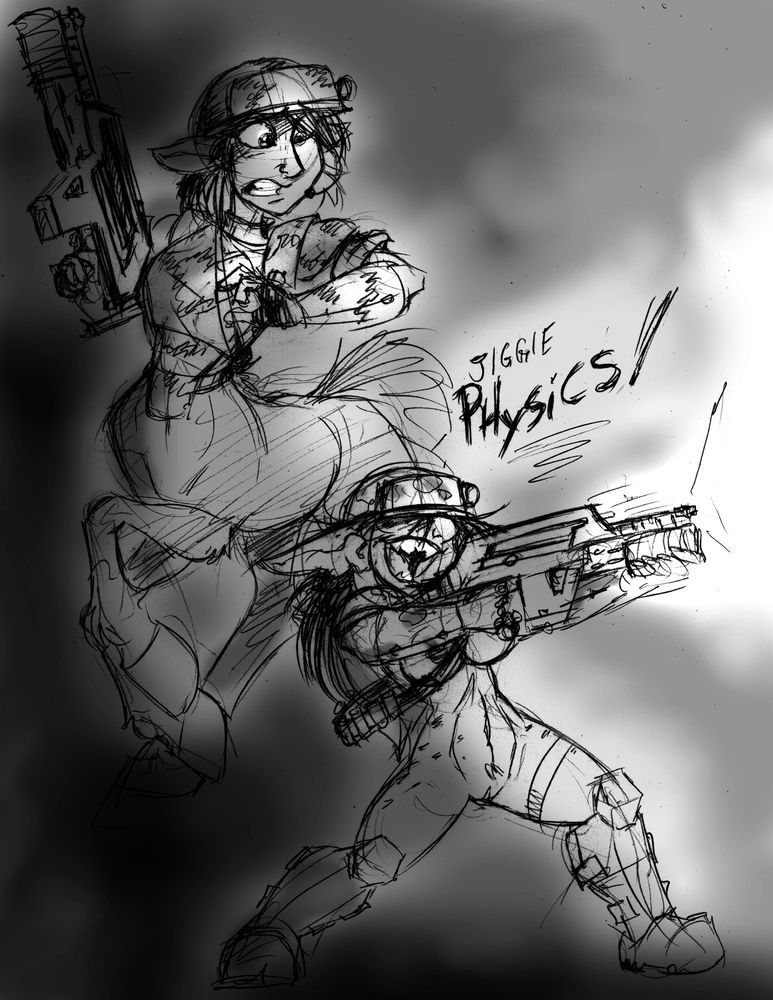a female centaur and a goblin girl are colonial marines from aliens.

sci fi, pulse rifle, long uncontrolled bursts, monster girls