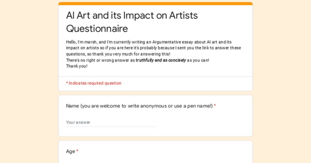 AI Art and its Impact on Artists Questionnaire