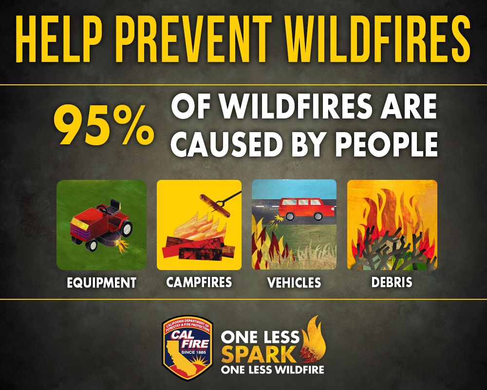 95% of wildfires are human-caused. One mistake with a chain, campfire, or tool can spark disaster.
One less spark = one less wildfire.