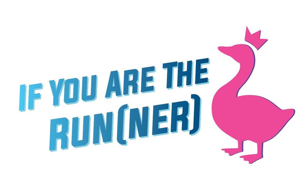 Logo with text, "If you are the run(ner)" next to a pink silhouette of a goose with a crown.
It resembles the logo of Chinese dating show "Fei Cheng Wu Rao", also known in Australia as "If You Are The One."
