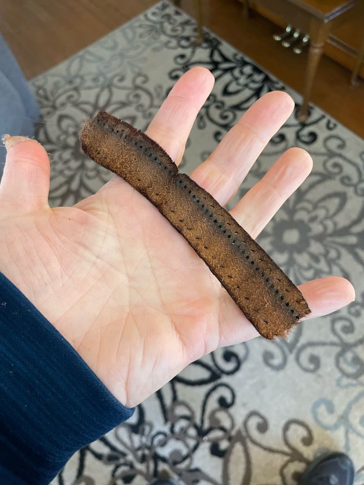 What appears to be a piece of bacon. 