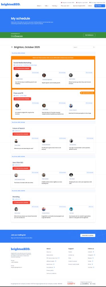 brightonSEO schedule builder