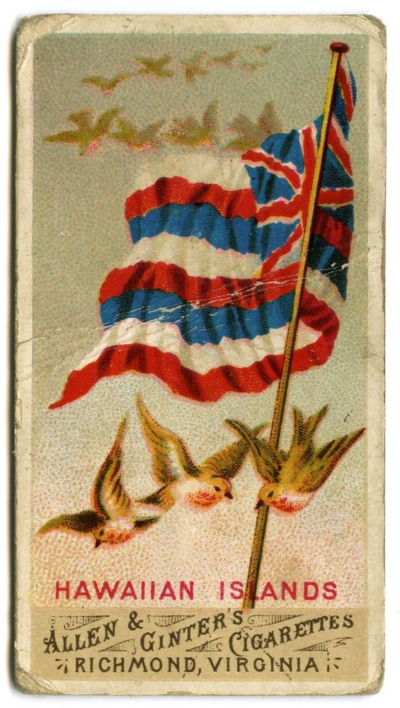 1887 Allen & Ginter Flags of All Nations card of Hawaii