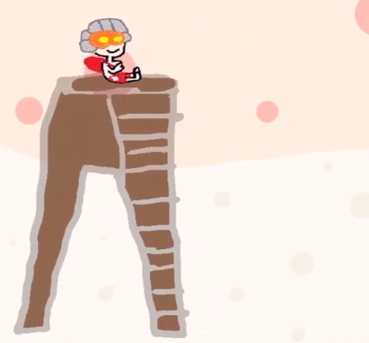 MS Paint Vector Spaceman lifeguarding at the beach
