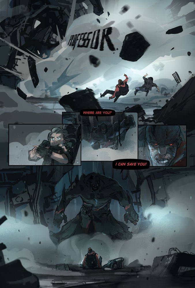A titan of a man breaks through a wall, screaming in search of someone to save. In the process, he nearly kills two bystanders.
