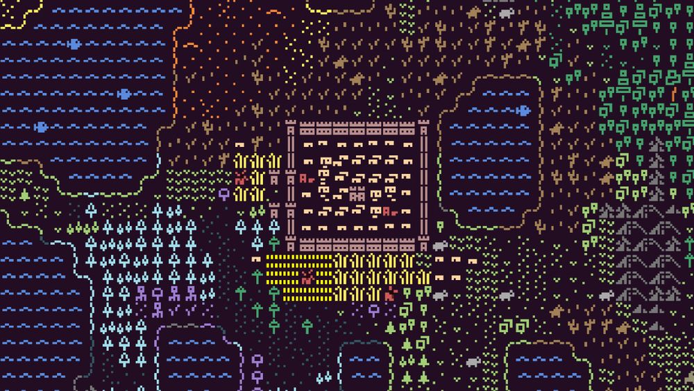 minimalistic retro city building game