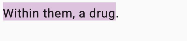 Screenshot of four words from the iMDB synopsis of Jurassic World: Rebirth. The text reads: "Within them, a drug."
