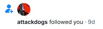 bluesky screenshot reading "attackdogs followed you"