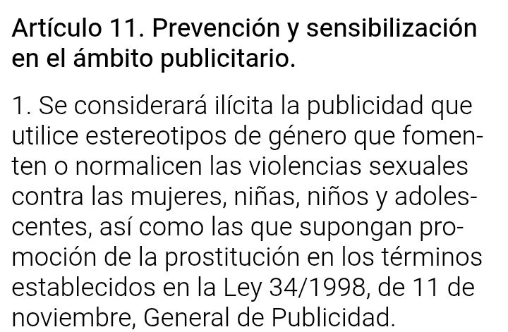 Artículo 11 Ley Orgánica 10/2022, de 6 de septiembre, de garantía integral de la libertad sexual.