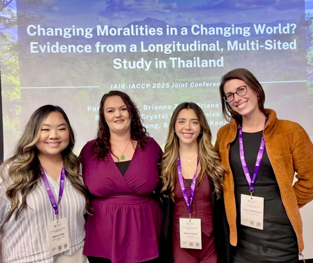 Dr. Jessica McKenzie and child and family science students Patricia Yang, Brianna Zack and Briana Petrille