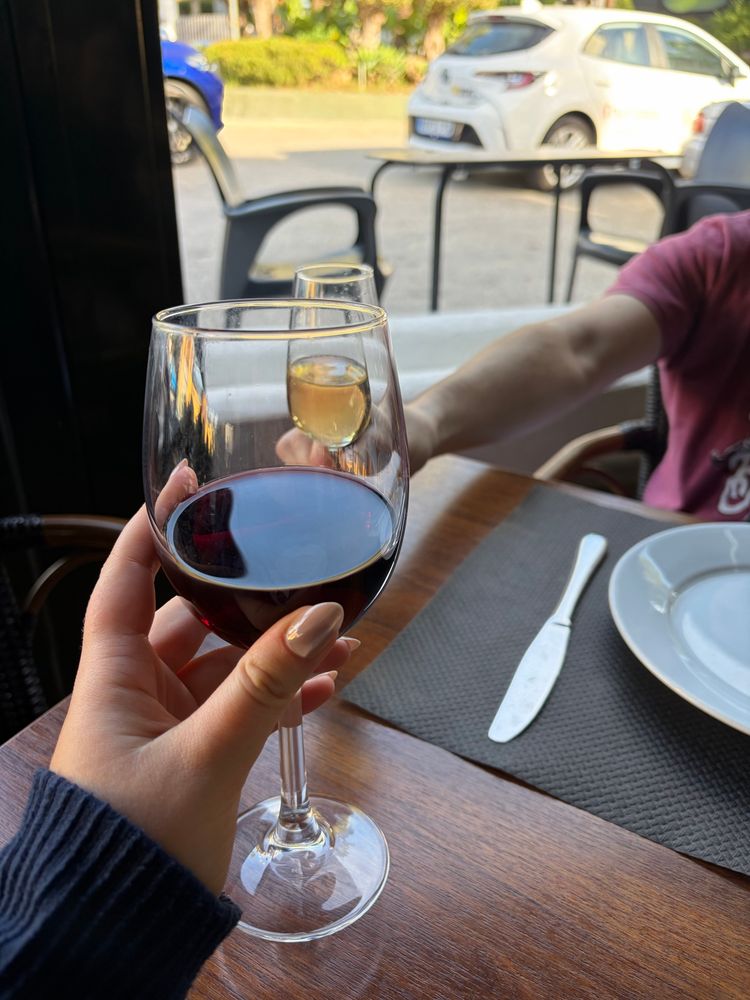 my first glass of spanish red wine!