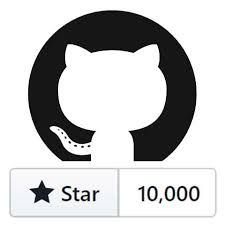 The GitHub octocat showing 10,000 stars