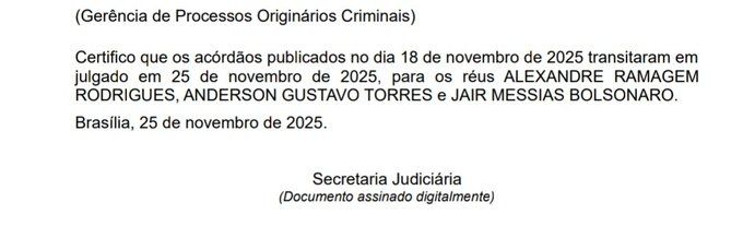 Documento do STF sobre o trânsito. 