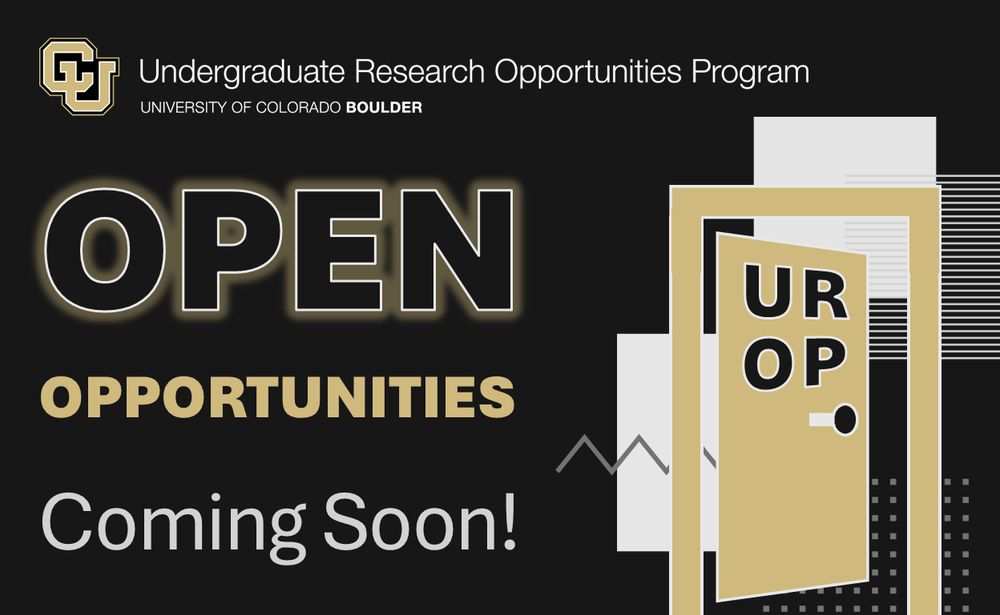 Undergraduate Research Opportunities Program (UROP) at the University of Colorado Boulder will be posting Open Opportunities soon. Image: Icon of open door with "UROP" on front