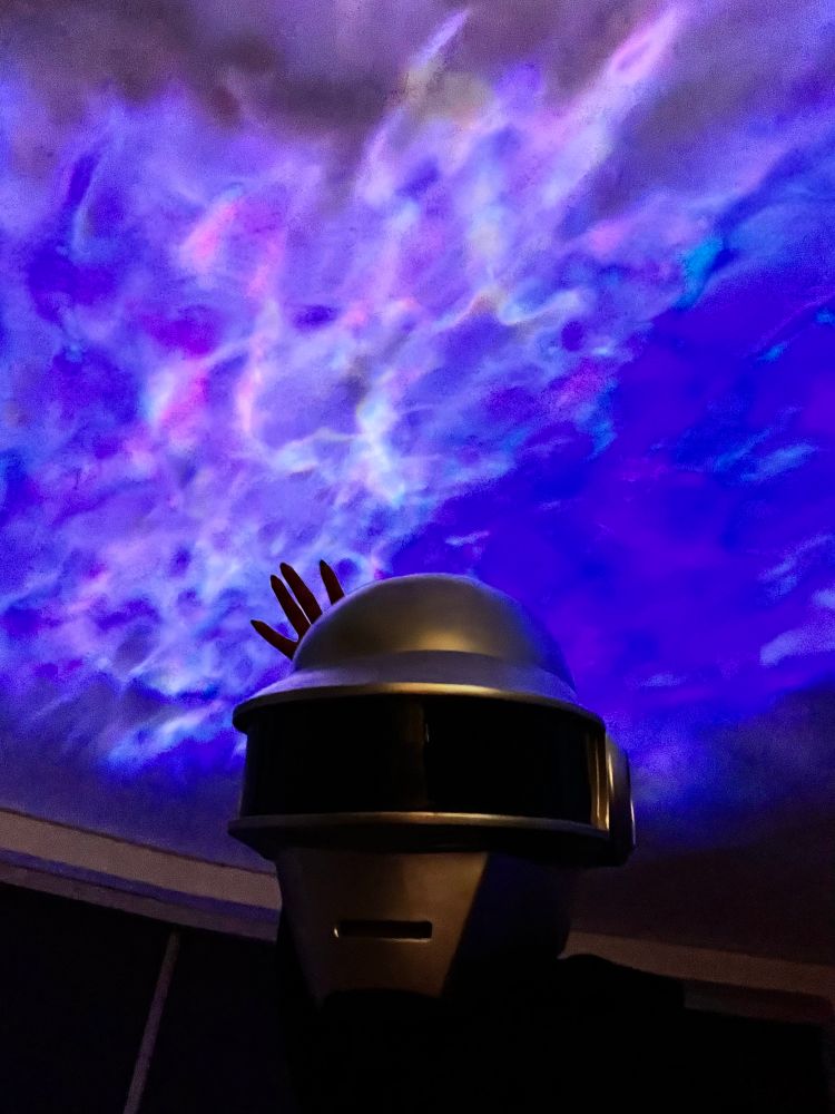 A Daft Punk fan losing her mind after trying on the best purchase ever