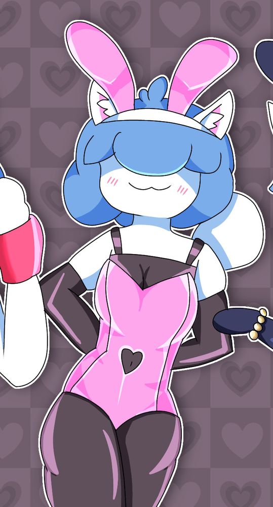 A cropped drawing of Alice in a bunnysuit.