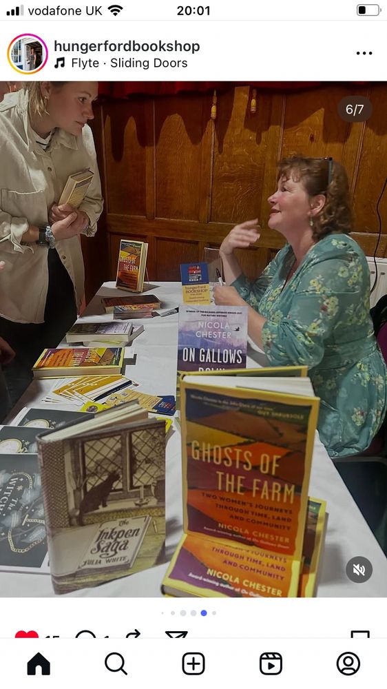 Signing Ghosts of the Farm & On Gallows Down, with a (rare!) copy of Miss White’s original book, The Inkpen Saga, which inspires much of my book
 (Thanks Mike Robinson!)