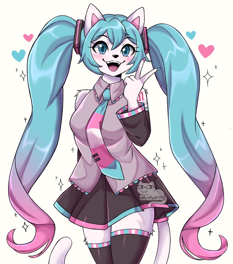 Trans pride Hatsune Miku kitty 