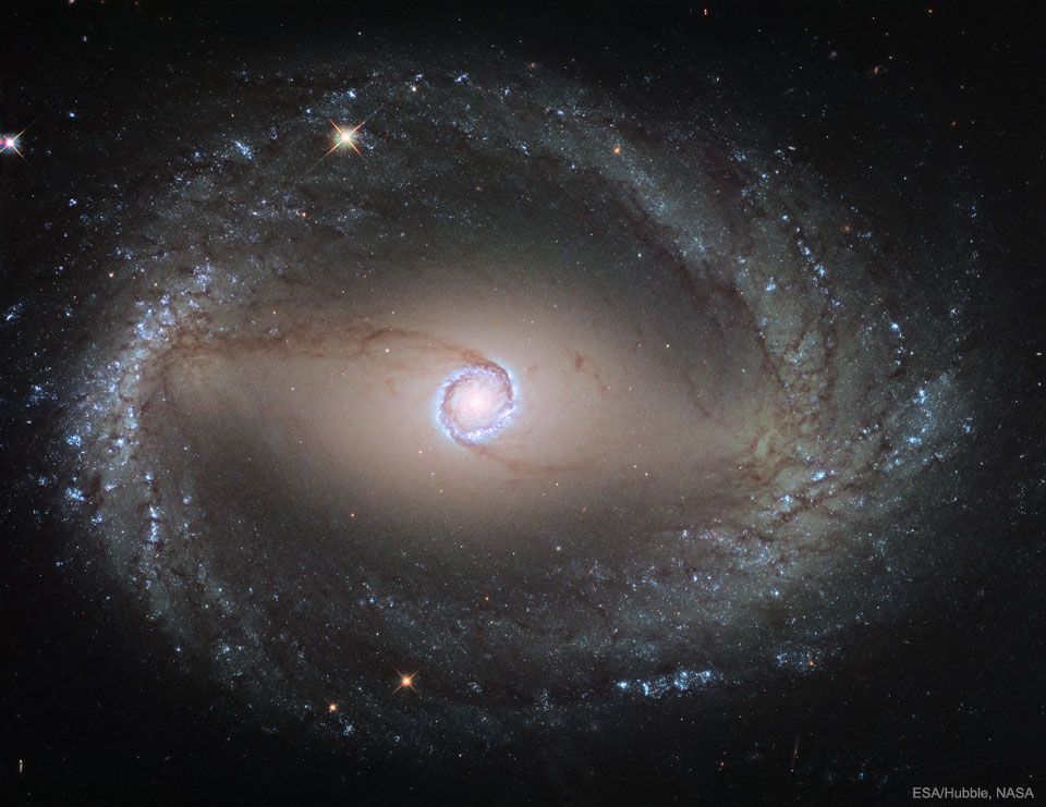 La magnifique galaxie spirale NGC 1512, par le télescope Hubble.

Elle se trouve à 41 millions d'AL de chez nous.

CREDIT : NASA, ESA, Hubble Space Telescope