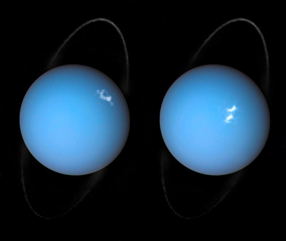 Aurores boréales sur Uranus, par le télescope Hubble.

CREDIT : ESA/Hubble