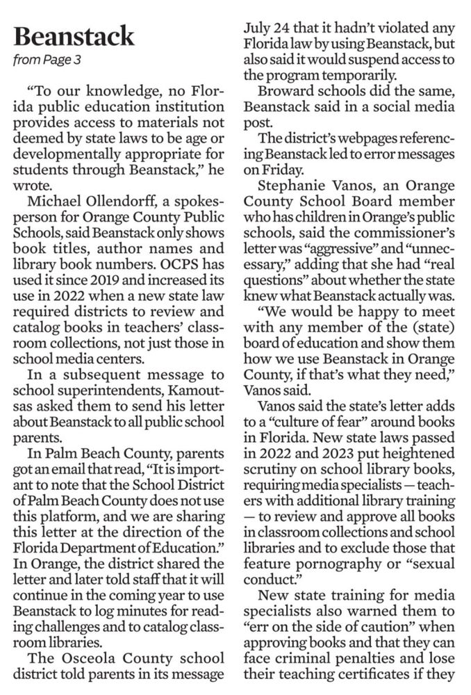 Image of the article from the digital edition of the paper.