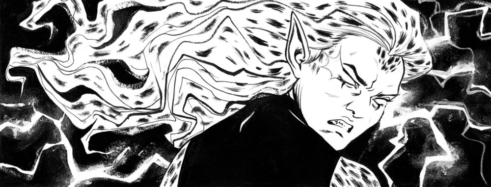 close-up comics panel of Cheetara, looking over her shoulder, very angry, electricity sparkling around her