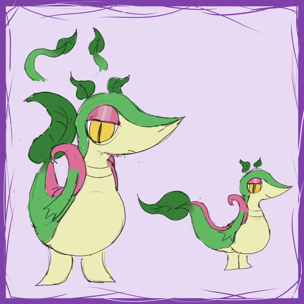 reference sheet art of my snivy
