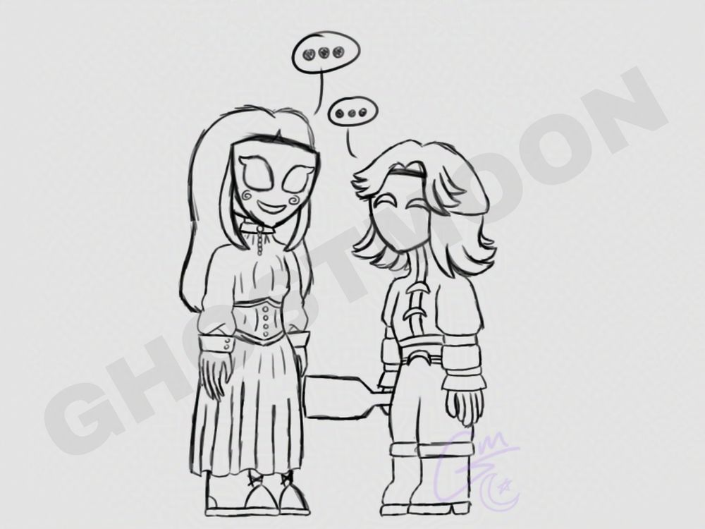 Kendra Braddock (mine, left) and Lala (UnknownDJ, right) interacting