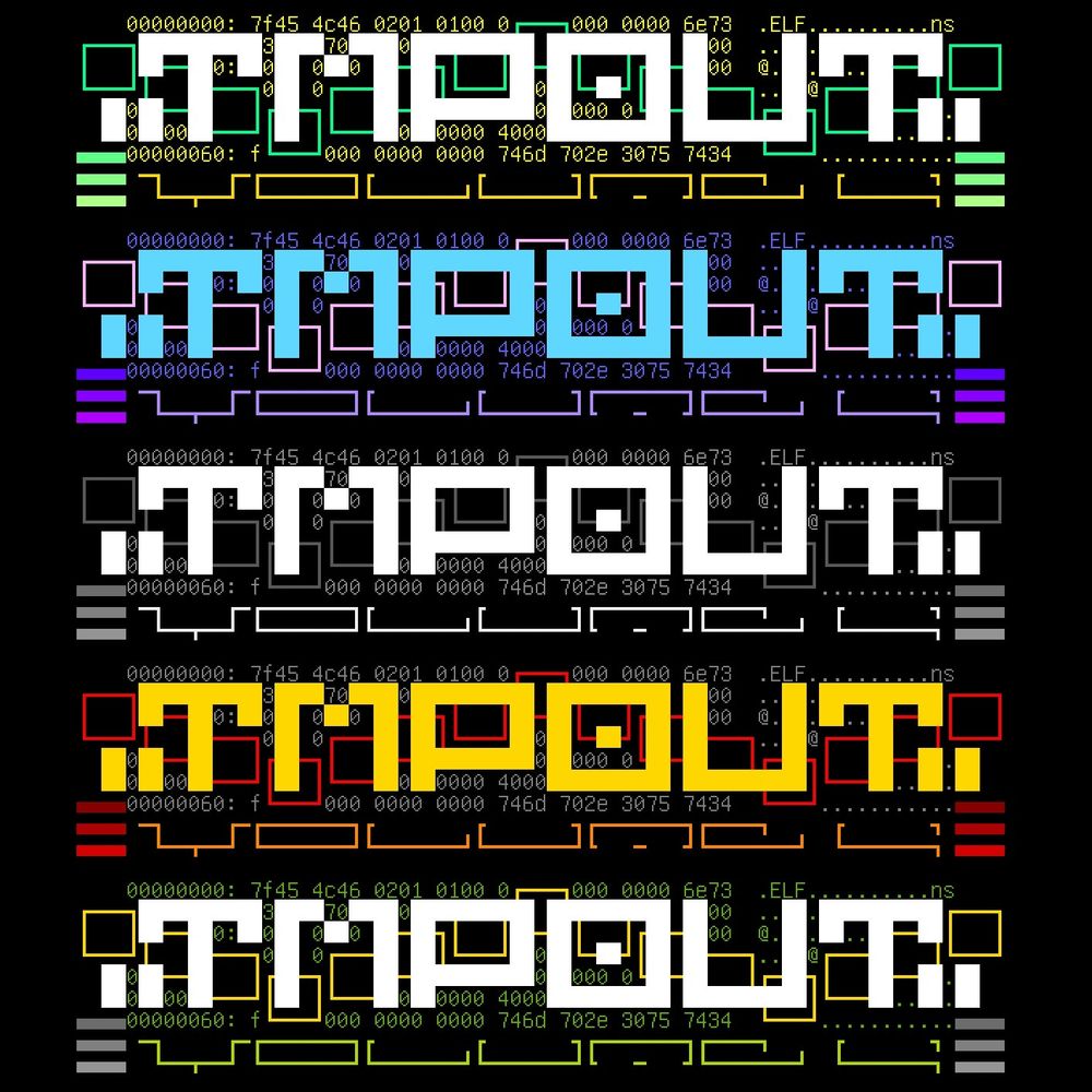 tmpout 4 logos in various colors
