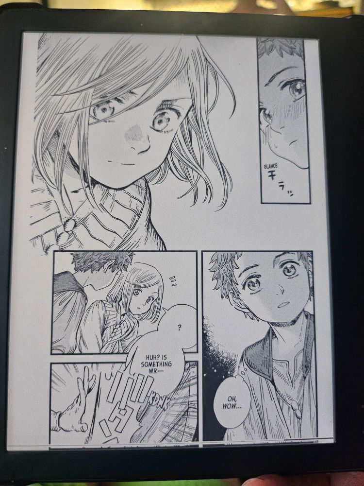 A page of Witch Hat Atelier displayed beautifully on a Kobo