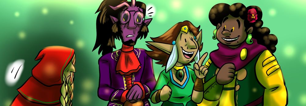 Preview image of the latest Court of Roses today. Linlaree and Diana are chatting while Nocturne notices a sad Merlow walking by.