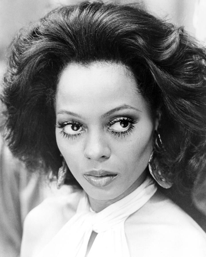 Black and white screen shot of Diana Ross in the movie Mahogany giving side eye.