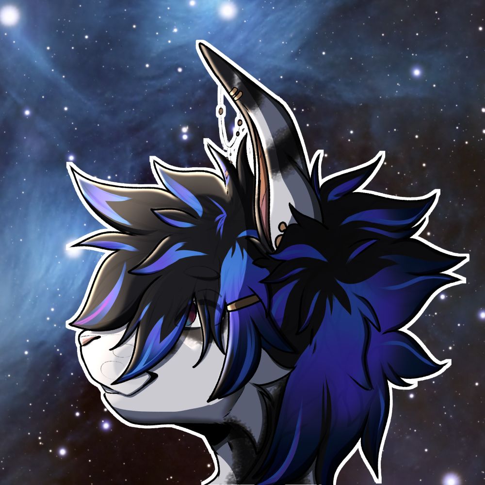 Anthro bunny with space background
