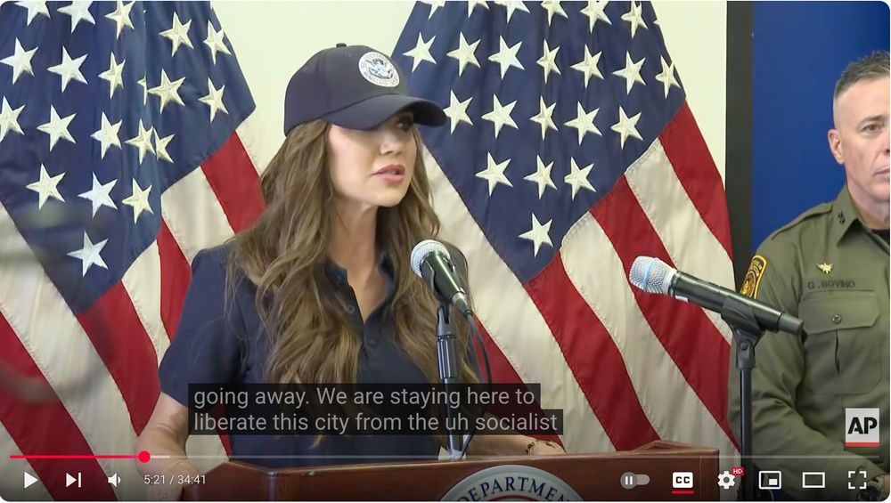 Kristi Noem: "We are staying here to liberate this city from the socialist..."