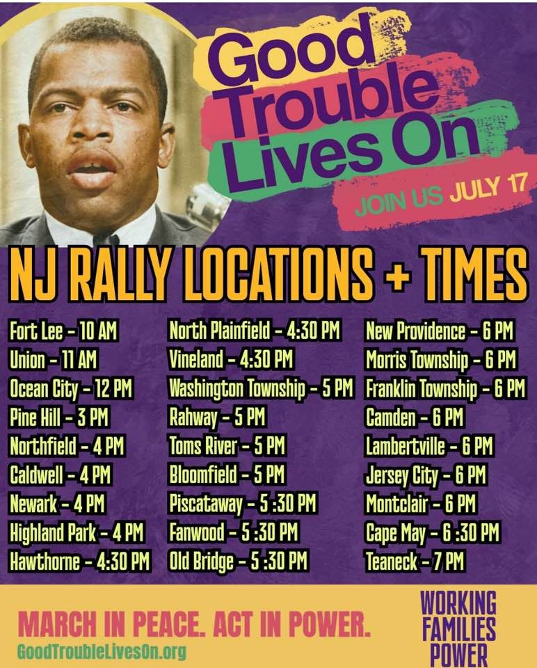 List of all the Good Trouble events in NJ today. (27 events) DM for your area. 