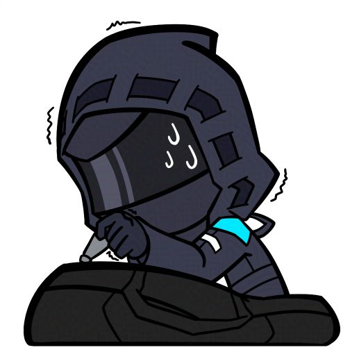 digital art of dictor from arknights nervous, shaking and sweating before opening a bag for the pulls