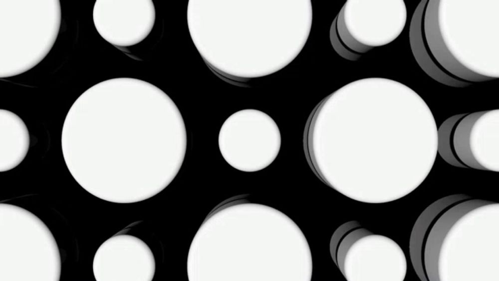 white circles on a black background that looks like a grid