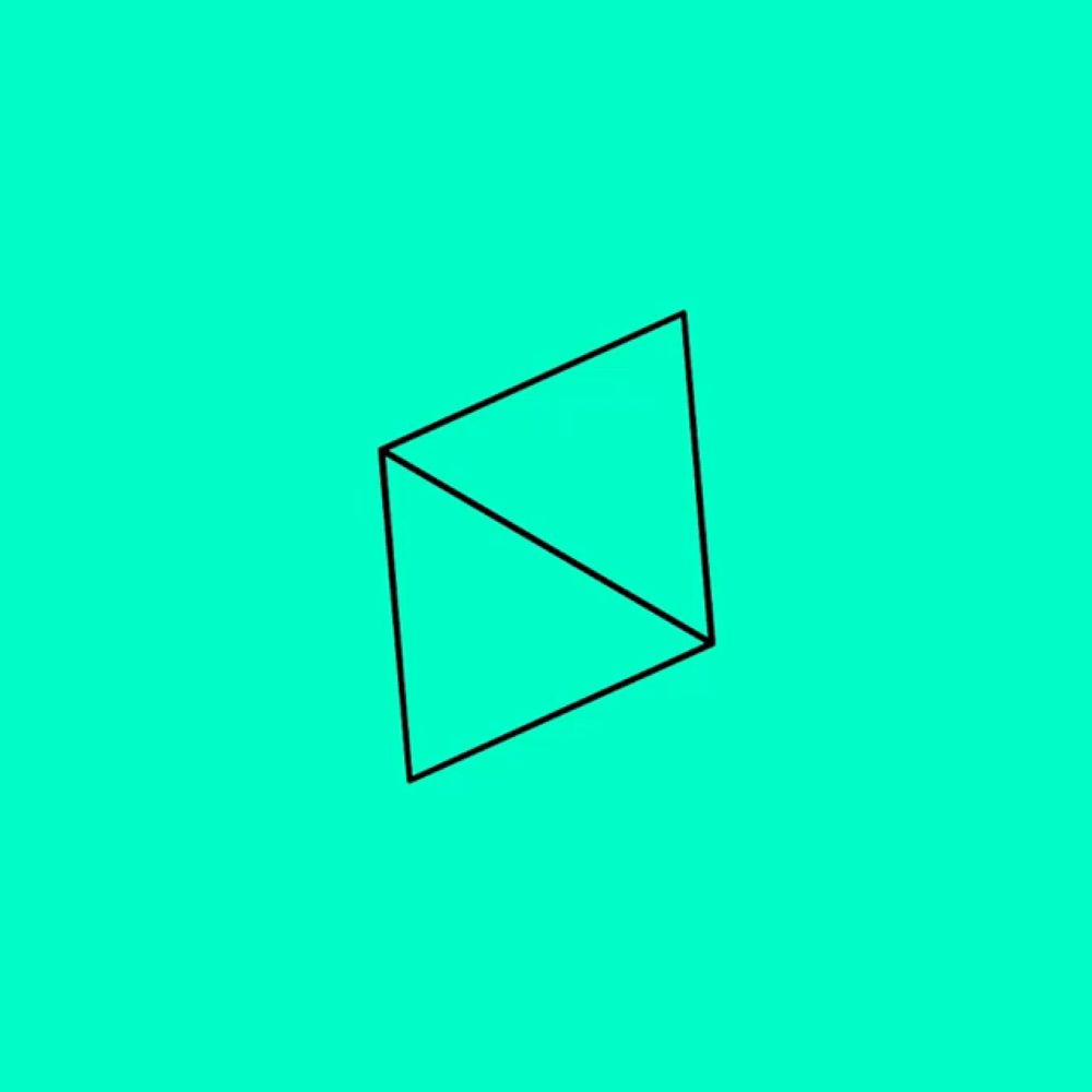 a drawing of a pyramid with four lines on a green background