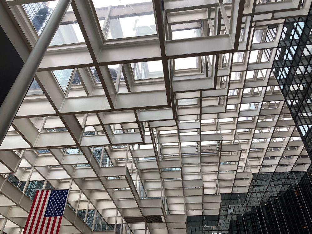Architectural Atrium Ceiling Structure in skyscraper somewhere in Minneapolis St. Paul Minnesota 