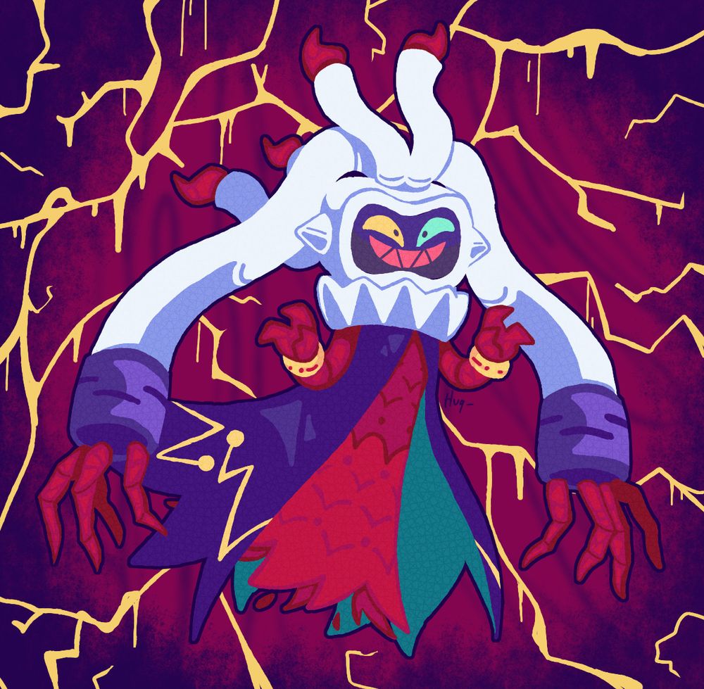 Lineless art of Reclusa from Mario and Luigi: Brothership.