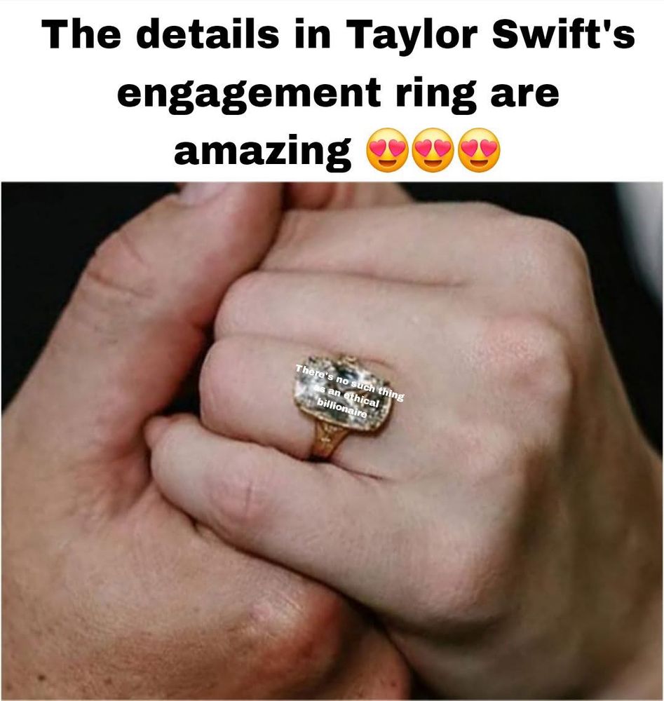 The image shows a close-up of a hand wearing a ring. The caption at the top reads, 