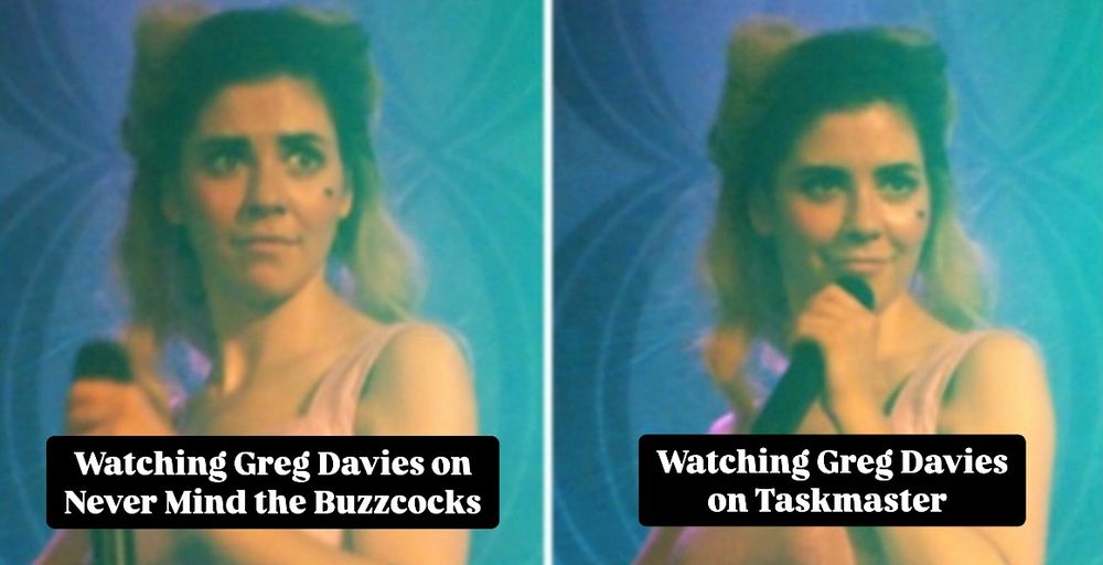 That meme of Marina Diamandis onstage holding a microphone, in the shot on the left she looks like she paused performing and seems apprehensive/startled and in the one on the right she’s holding the mic up to her face again and her expression is like “yeah let’s fuckin go” idk how else to describe it really 