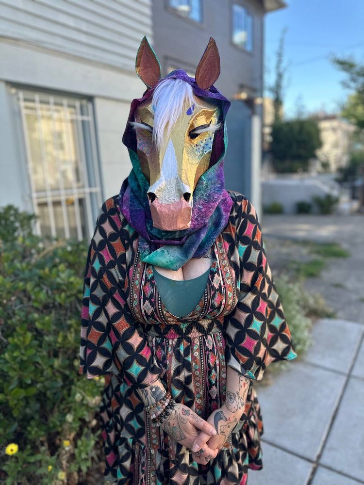 Gold palomino horse mask