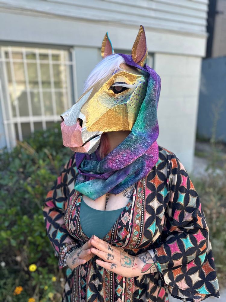 gold palomino horse mask 