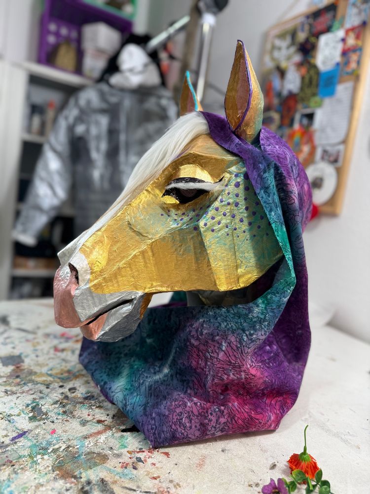 gold palomino horse mask 