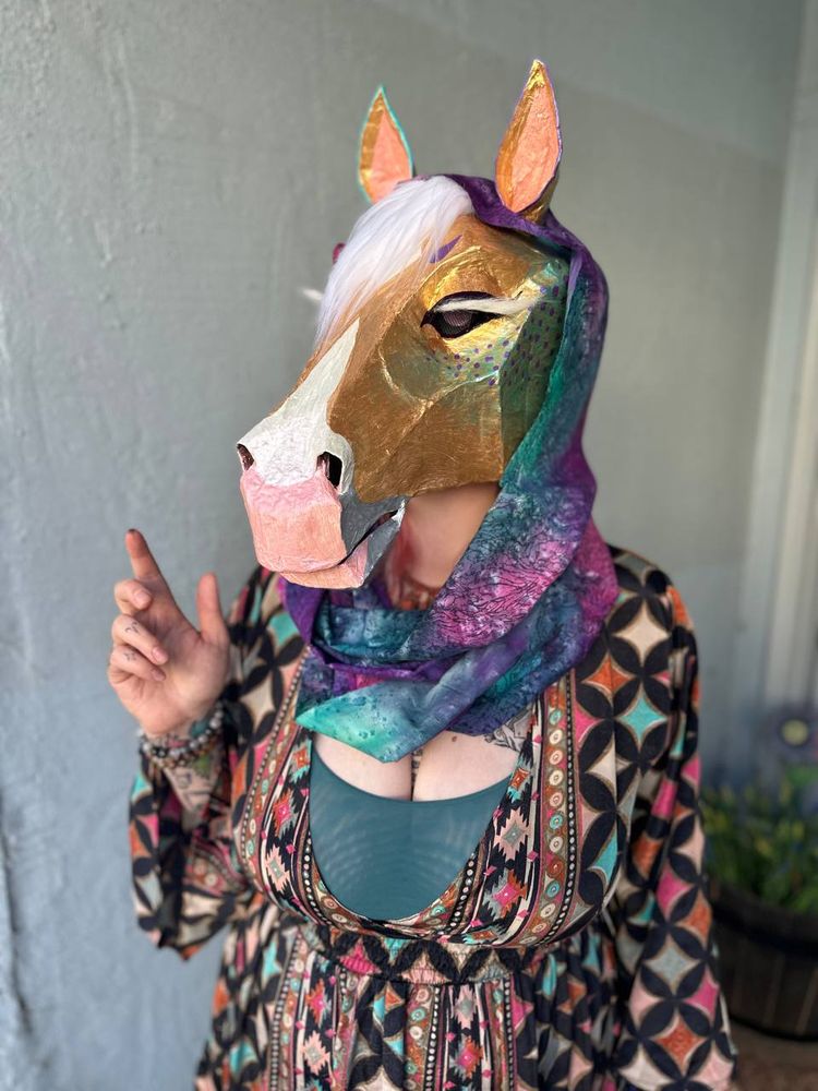 Gold palomino horse mask