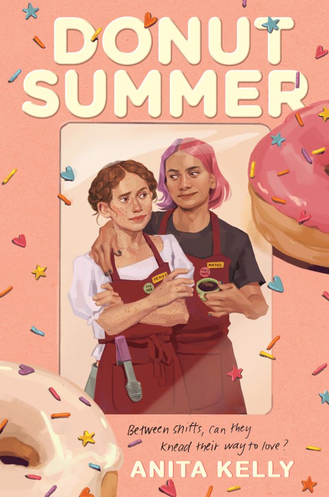 Closeup of cover for DONUT SUMMER by Anita Kelly, described in previous image.