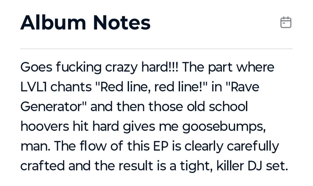 Goes fucking crazy hard!!! The part where LVL1 chants "Red line, red line!" in "Rave Generator" and then those old school hoovers hit hard gives me goosebumps, man. The flow of this EP is clearly carefully crafted and the result is a tight, killer DJ set.